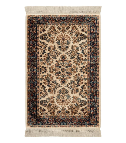 Karastan Rug 2.6 x 4, Karastan Ivory Sarouk #760, Vintage Wool Pile Small Karastan Carpet, Original Collection 700 Series Discontinued