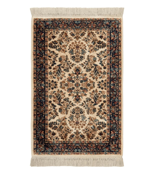 Karastan Rug 2.6 x 4, Karastan Ivory Sarouk #760, Vintage Wool Pile Small Karastan Carpet, Original Collection 700 Series Discontinued