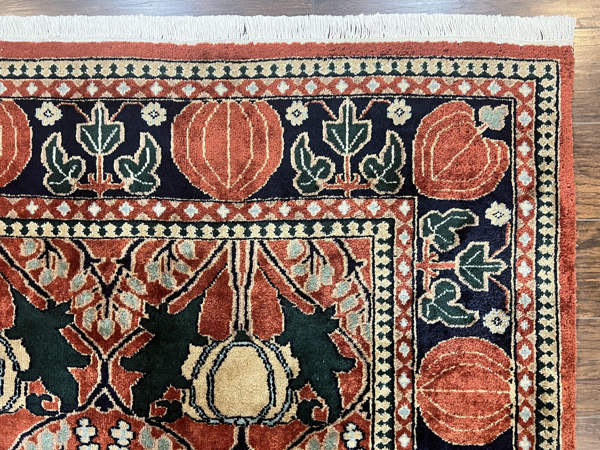 Indo Persian Bidjar Rug 8x10, Red and Black, Handmade Vintage Wool Carpet - Nuvé