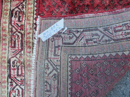 3'7"X 10' Antique Handmade India Oriental Paisley Wool Runner Rug Vegy # 31