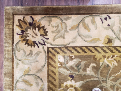 8x10 Rug - Plush Tibetan Rug - Green & Beige Floral Rug - Large Handmade Wool Rug - 250x300 Carpet - Nuvé