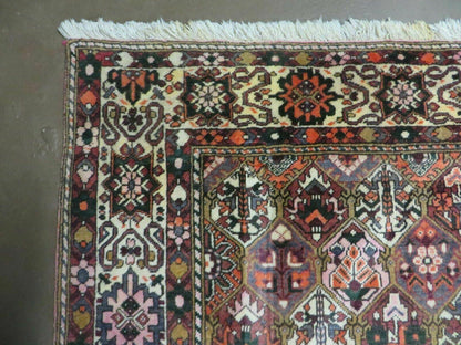 Antique Persian Bakhtiari Rug 7x10 - Multicolor Repeated Panel Design - Vegetable Dyed Rug - Hand Knotted Wool Room Sized Oriental Carpet 7 x 10 Rug - Nuvé