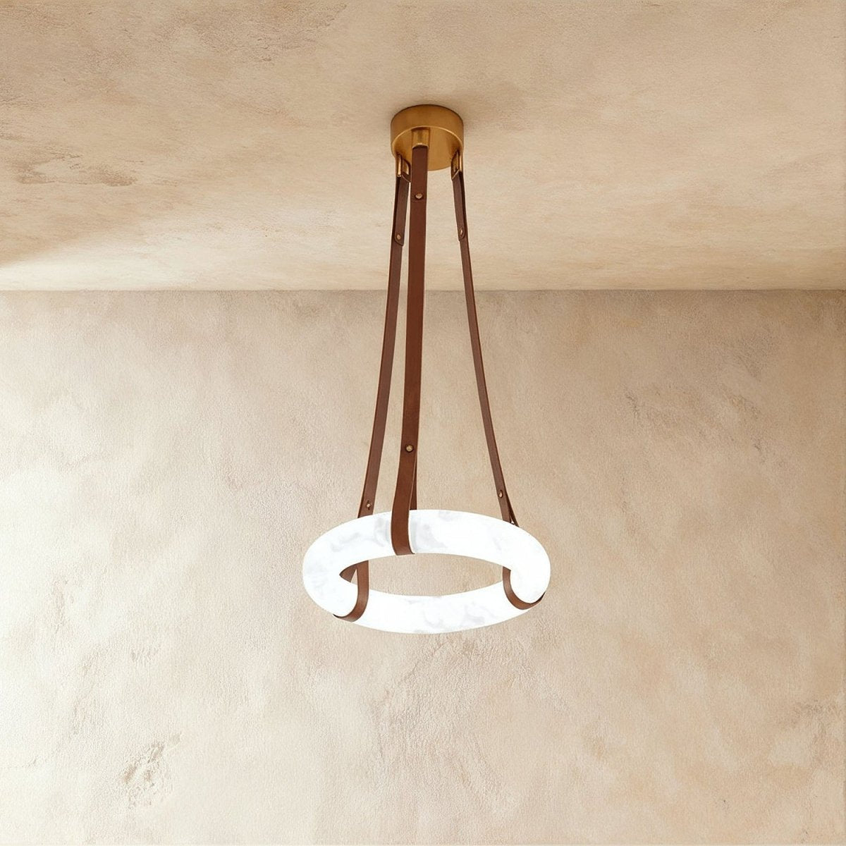 Aktis Alabaster Pendant Light by Residence Supply featuring a smooth alabaster glass shade and modern ceiling mount.