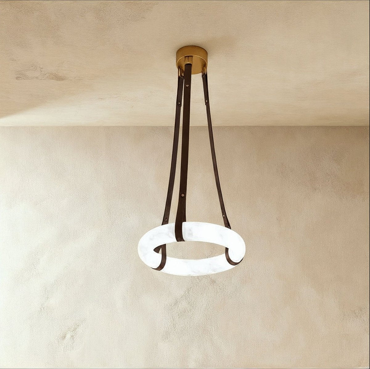 Aktis Alabaster Pendant Light by Residence Supply featuring a smooth alabaster shade and modern hanging design.