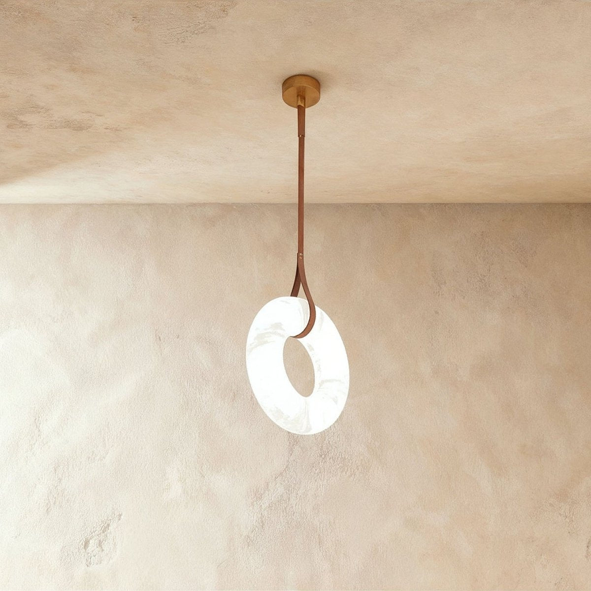 Aktis Alabaster Pendant Light by Residence Supply featuring a smooth alabaster glass shade and modern hanging design.