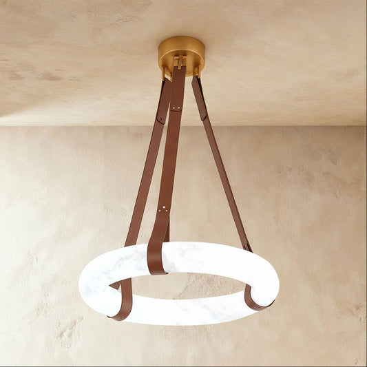 Aktis Alabaster Pendant Light by Residence Supply featuring a smooth alabaster glass shade and modern pendant design.