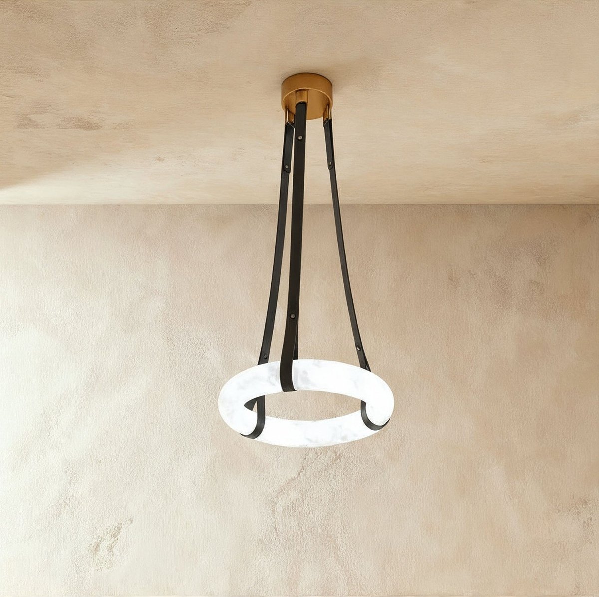 Aktis Alabaster Pendant Light by Residence Supply featuring a smooth alabaster shade and modern hanging design.