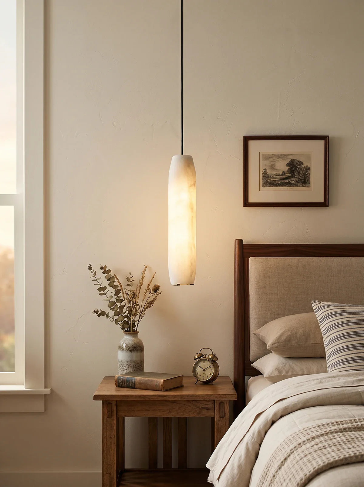 Alabaster Flute Pendant Light