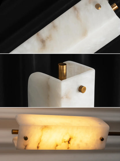 Alabaster Years Black Marble Floor Lamp