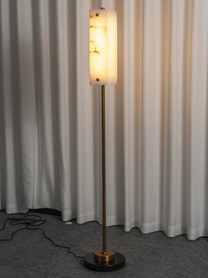 Alabaster Years Black Marble Floor Lamp