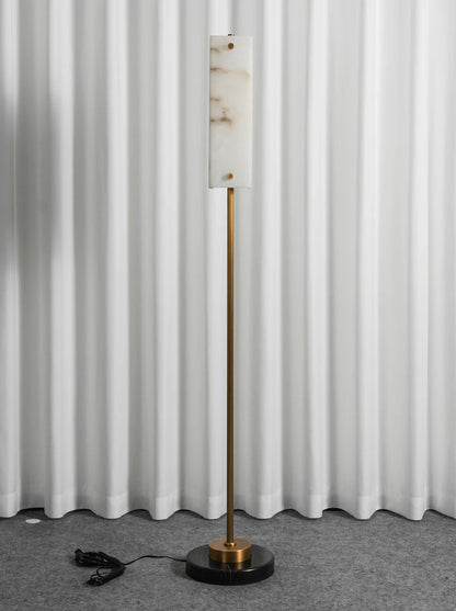 Alabaster Years Black Marble Floor Lamp