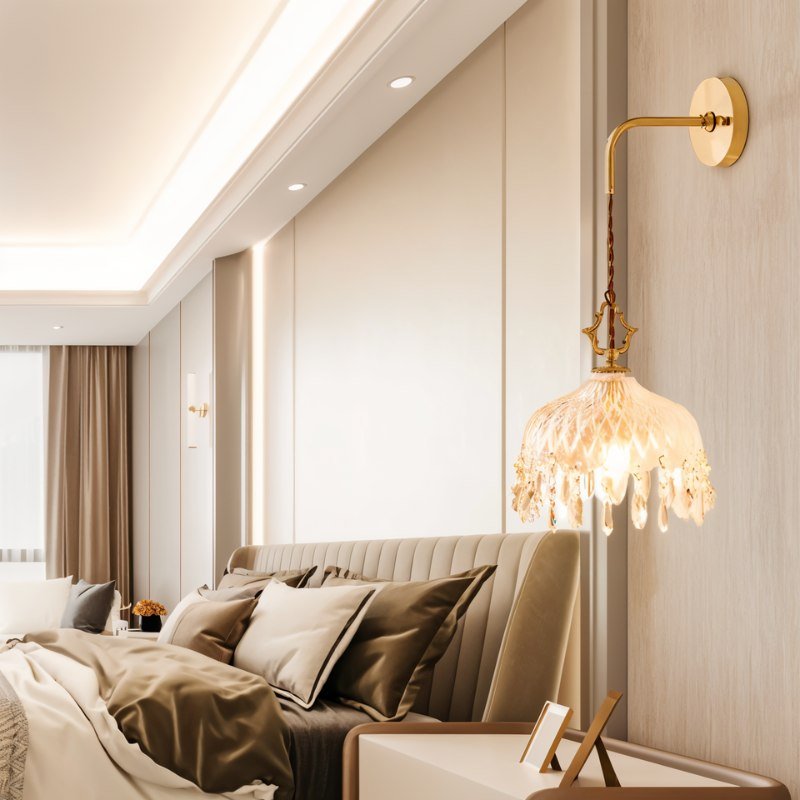 Alshamal glass wall light by Residence Supply, featuring a modern clear glass design with metal mounting bracket for wall installation.