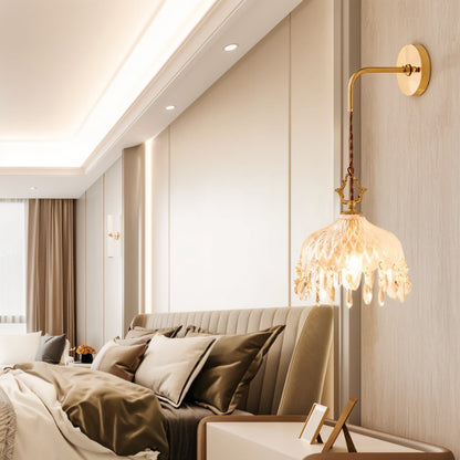 Alshamal glass wall light by Residence Supply, featuring a modern clear glass design with metal mounting bracket for wall installation.