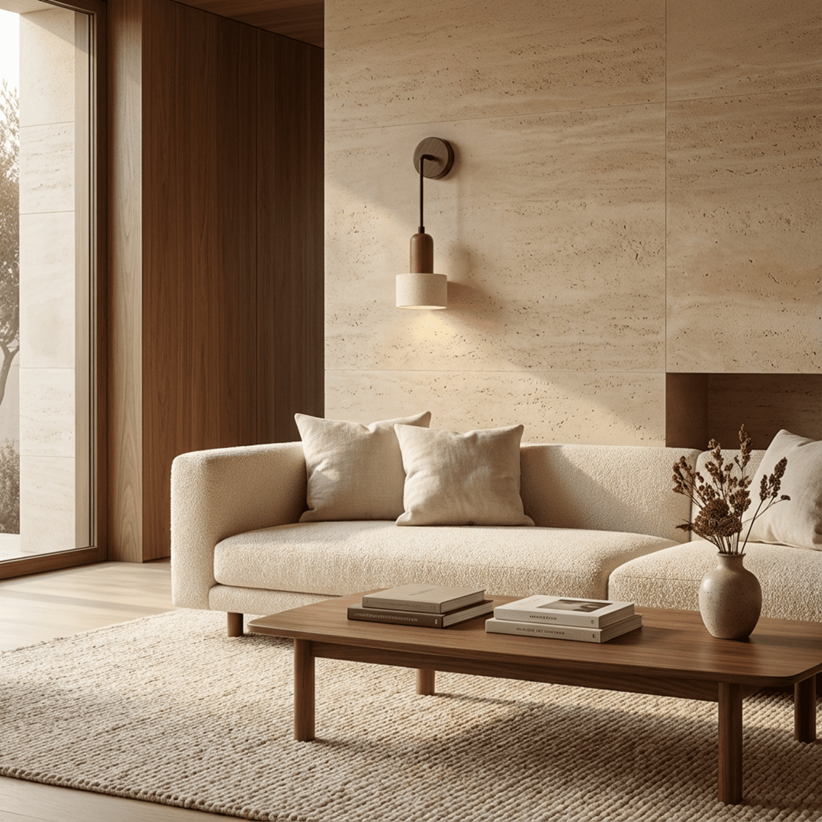 Aluria Travertine Wall Lamp - Nuvé