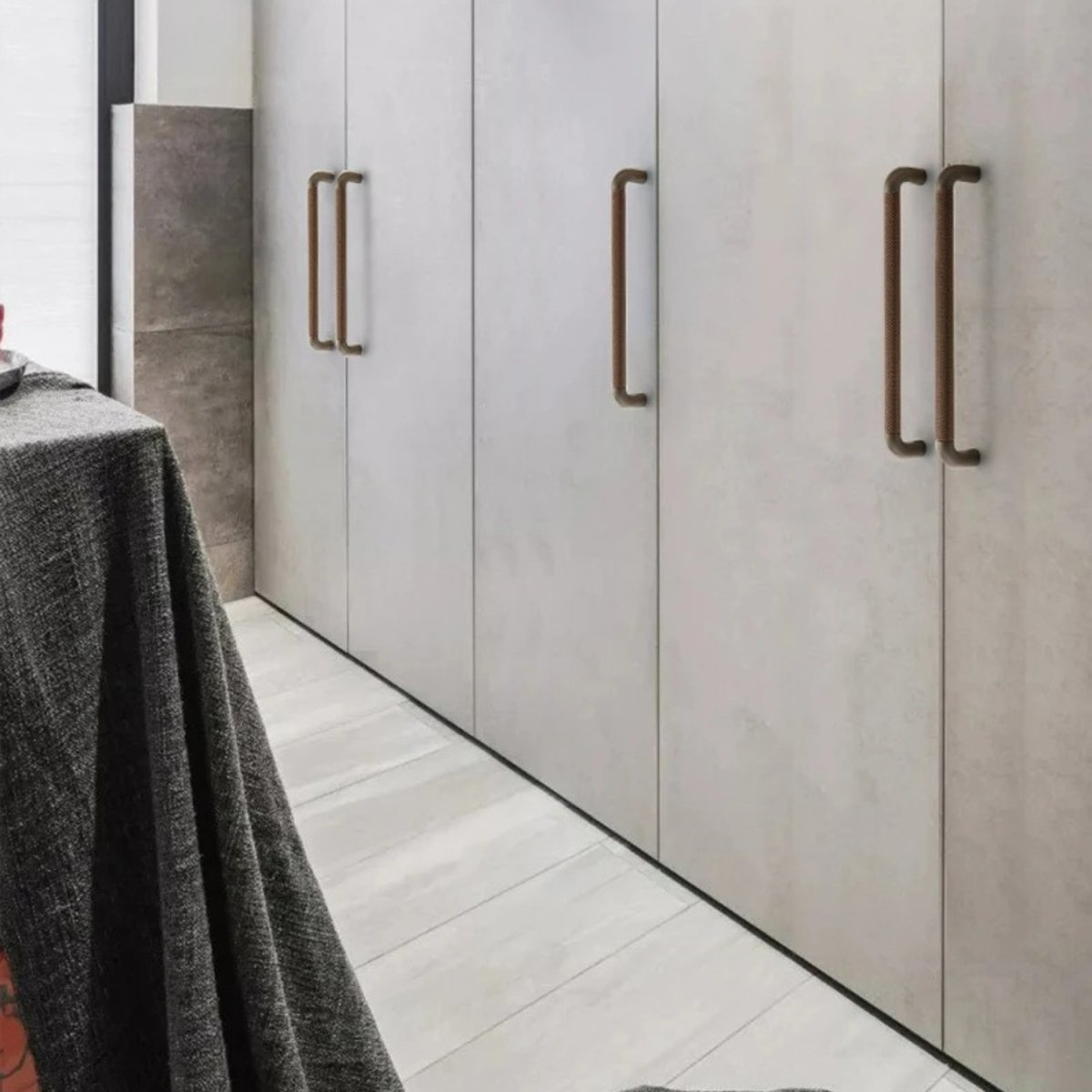 Alyma knob and pull bar from Residence Supply, sleek cabinet hardware in a modern design for home and garden cabinetry.