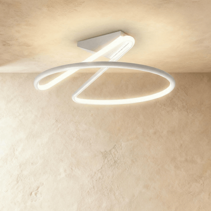 Alyona ceiling light by Residence Supply, modern fixture with a sleek design, featuring a round white shade and metal accents.