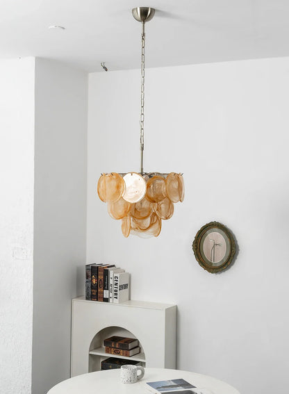 Retro Glass Disc Chandelier