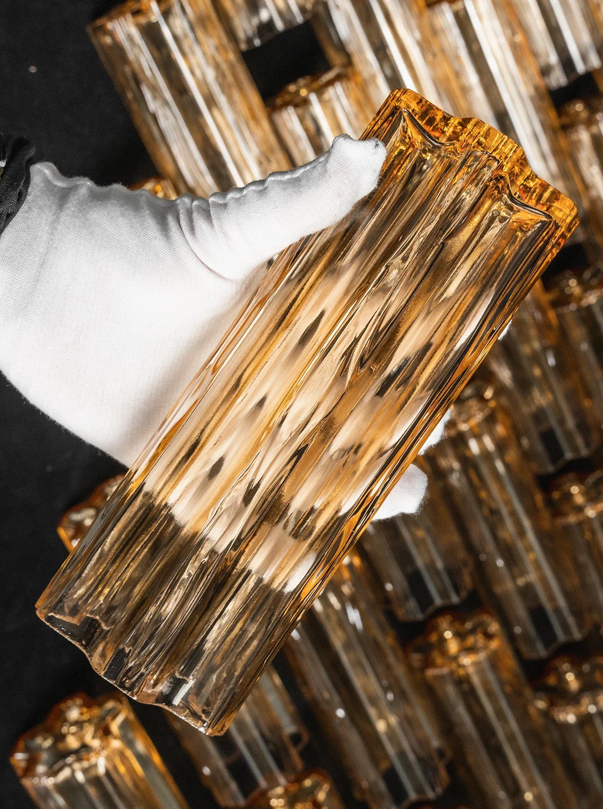 Amber Star-Shaped Glass Tube Ceiling Light