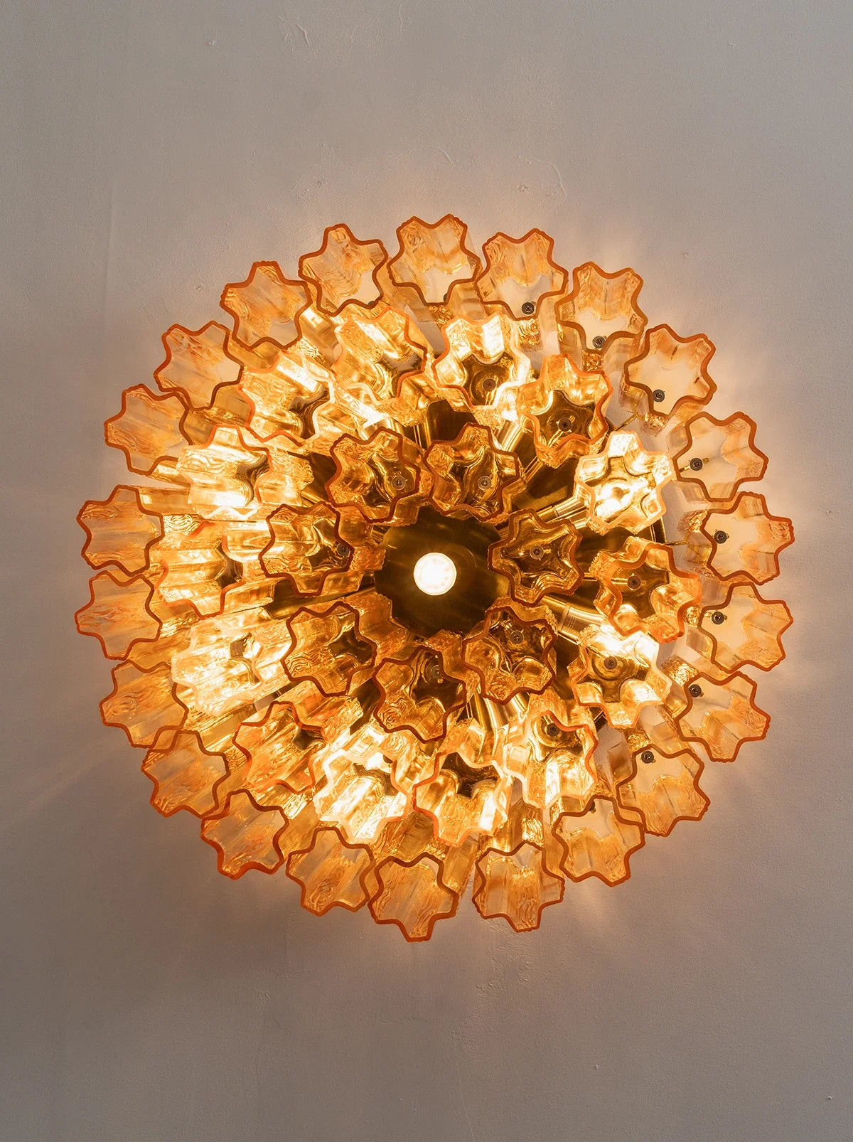 Amber Star-Shaped Glass Tube Ceiling Light
