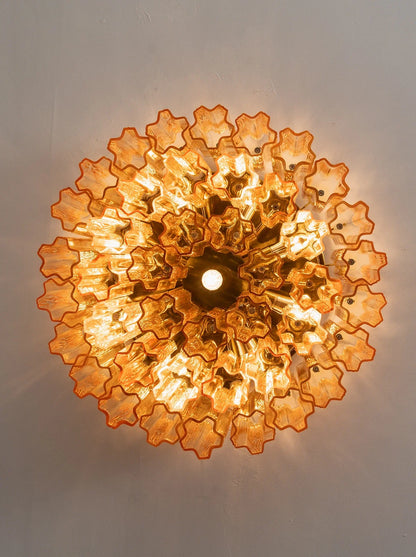 Amber Star-Shaped Glass Tube Ceiling Light