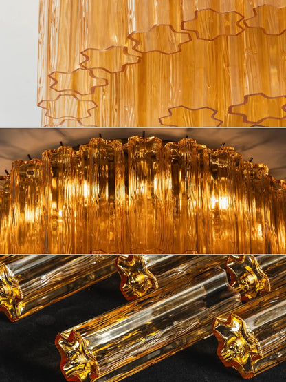 Amber Star-Shaped Glass Tube Ceiling Light