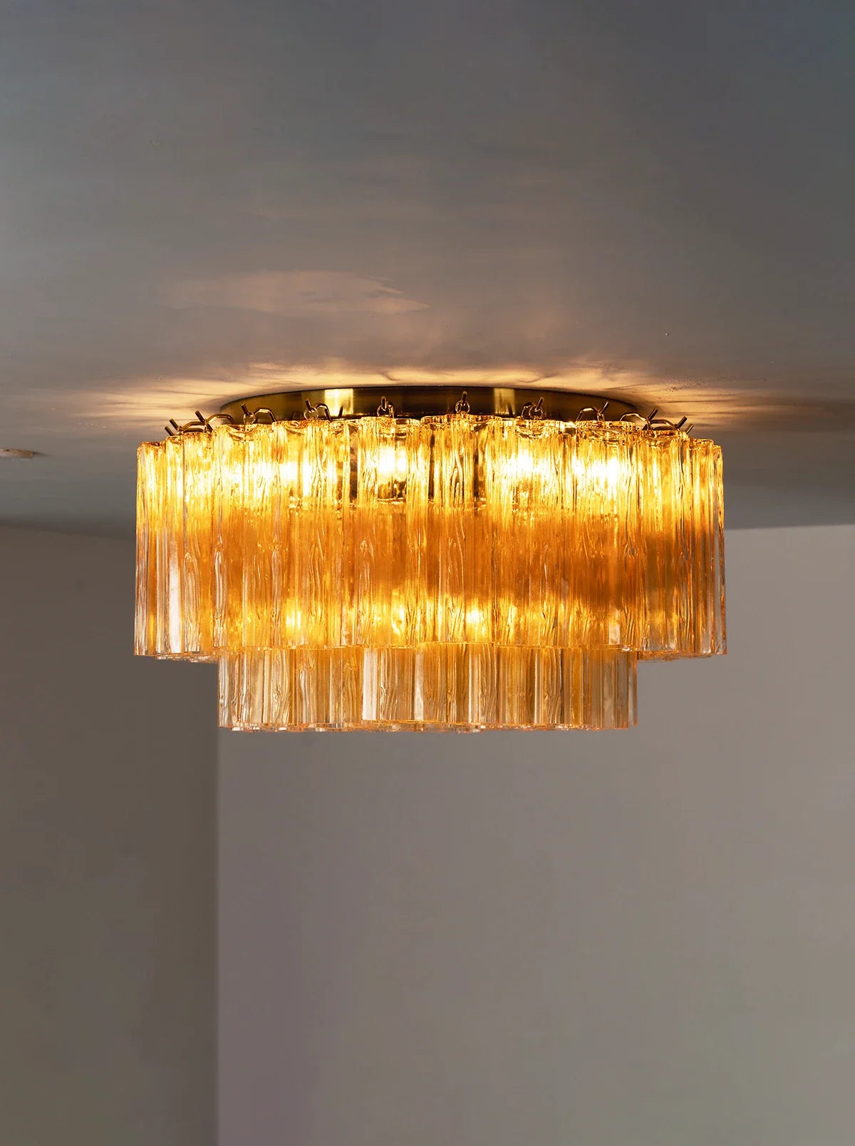 Amber Star-Shaped Glass Tube Ceiling Light