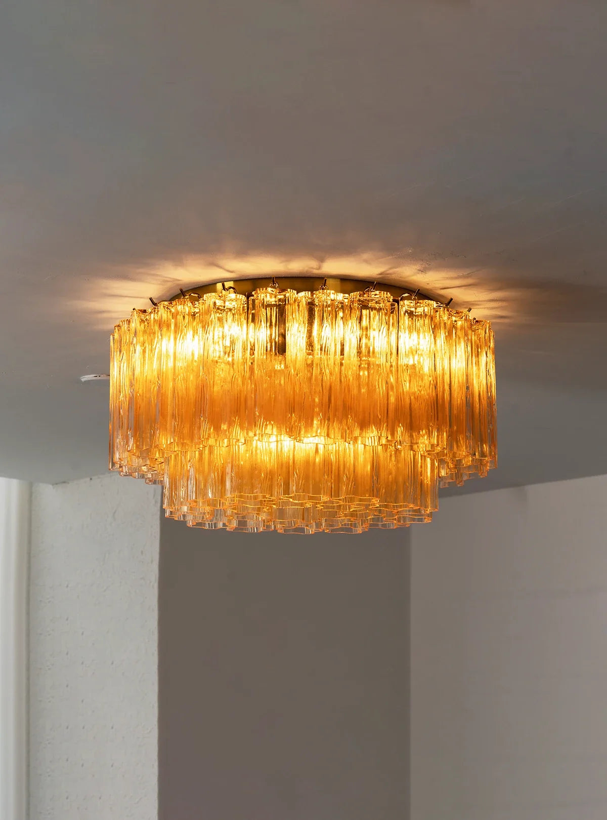 Amber Star-Shaped Glass Tube Ceiling Light