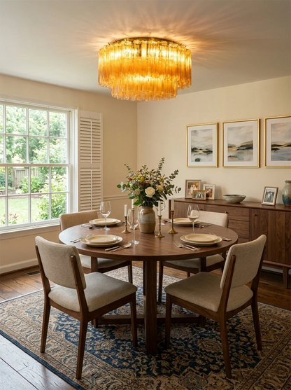 Amber Star-Shaped Glass Tube Ceiling Light