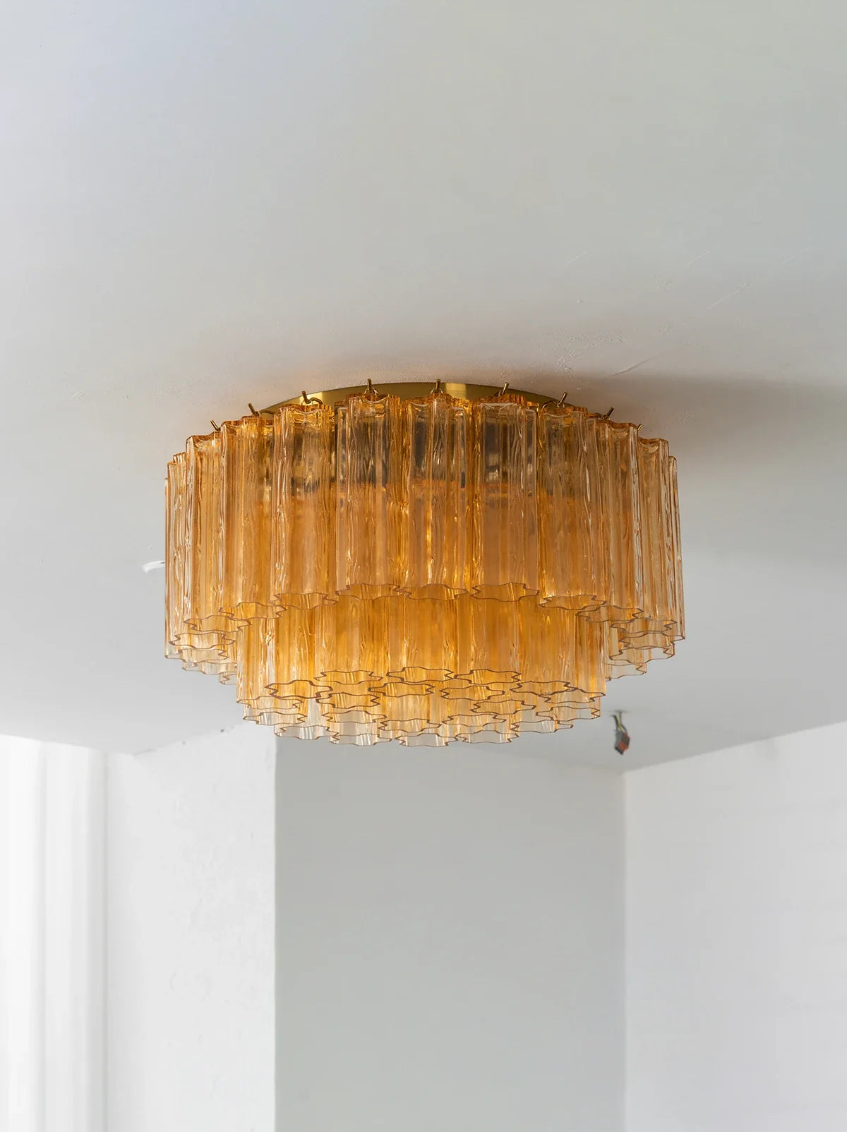 Amber Star-Shaped Glass Tube Ceiling Light