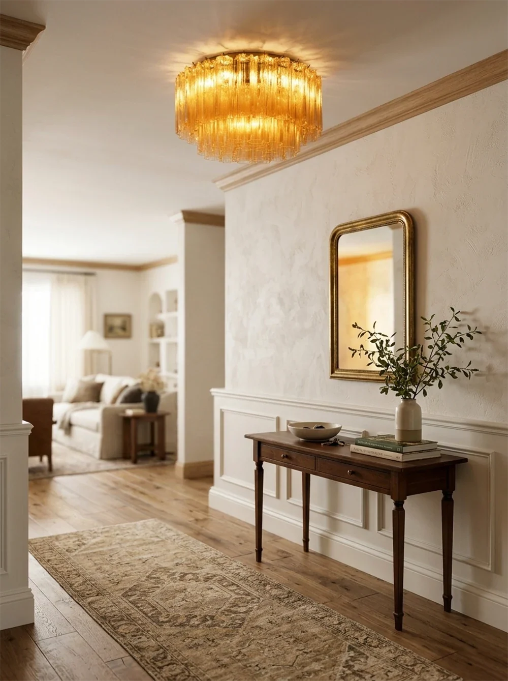 Amber Star-Shaped Glass Tube Ceiling Light