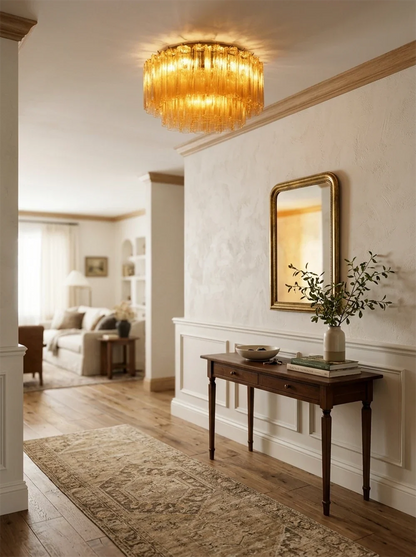 Amber Star-Shaped Glass Tube Ceiling Light