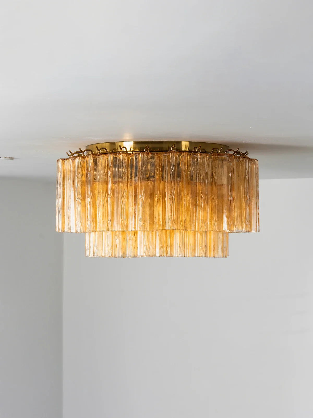 Amber Star-Shaped Glass Tube Ceiling Light