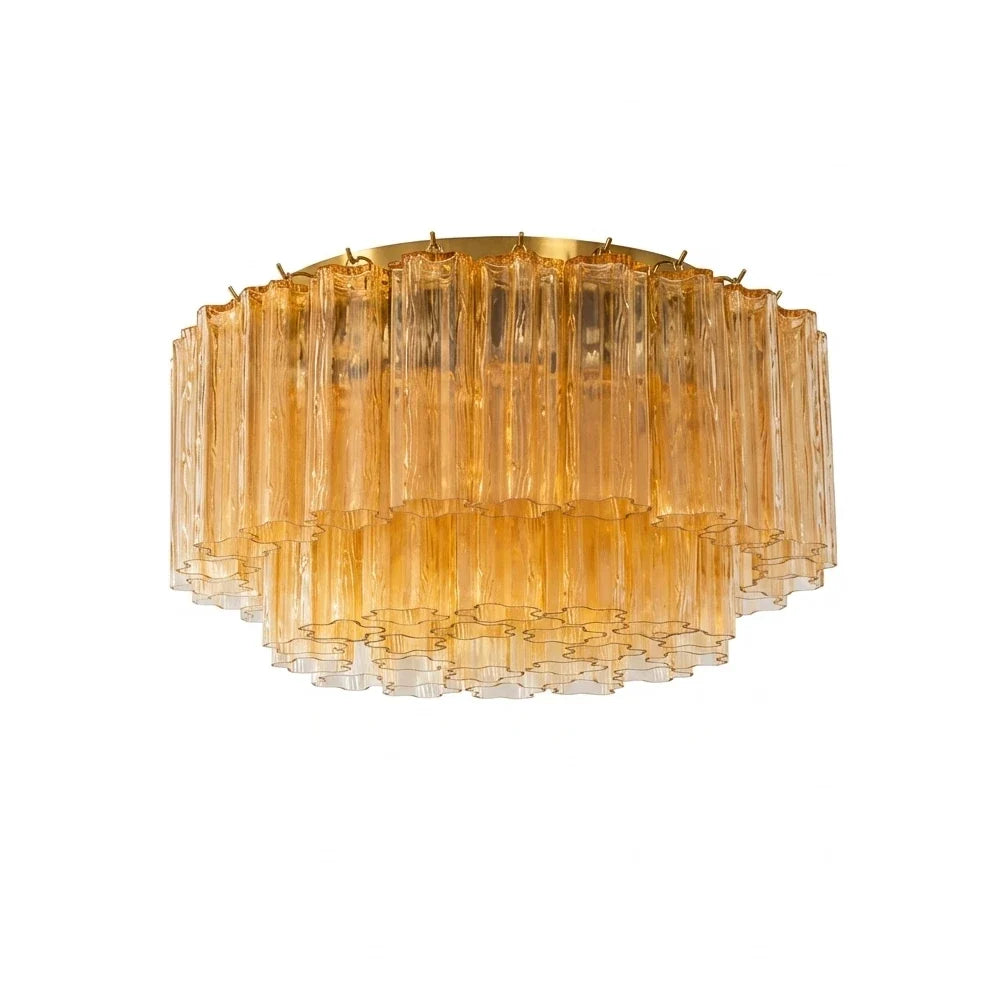 Amber Star-Shaped Glass Tube Ceiling Light