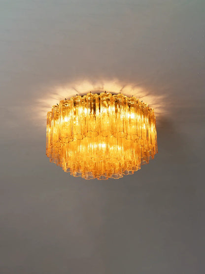 Amber Star-Shaped Glass Tube Ceiling Light