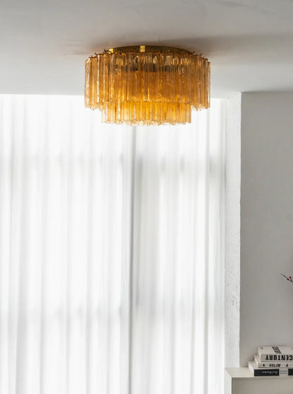 Amber Star-Shaped Glass Tube Ceiling Light