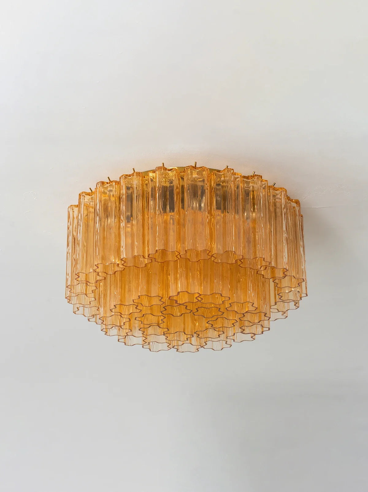 Amber Star-Shaped Glass Tube Ceiling Light