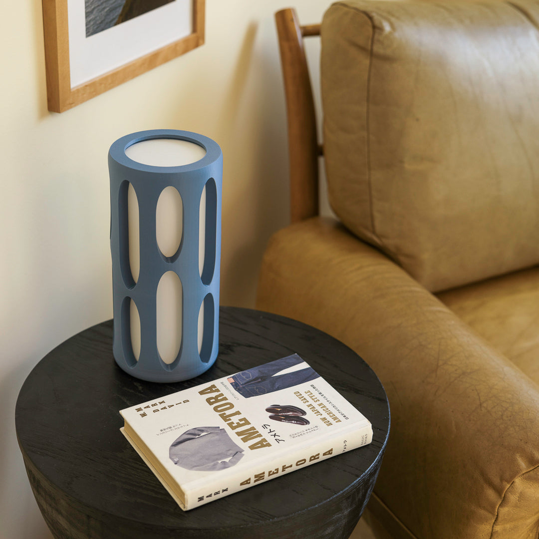 Terra Labs Amoeba Table Lamp with organic, amoeba-shaped design and soft glow, perfect for modern living room decor.