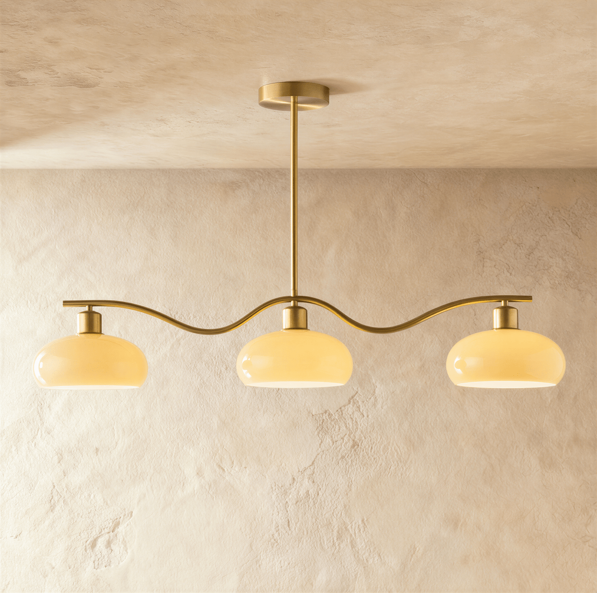 Elegant Ampix chandelier by Residence Supply featuring multiple hanging glass shades and a sleek modern design.