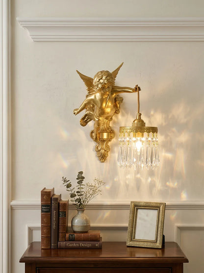 Korewolamp Angel Glass Wall Light, decorative wall lamp with elegant angel-shaped glass shade, ideal for modern home lighting.