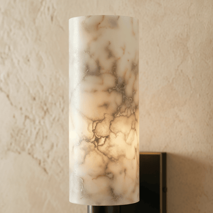 Ansu Alabaster Wall Lamp by Residence Supply showing a sleek alabaster-glass wall-mounted light fixture with a modern design.