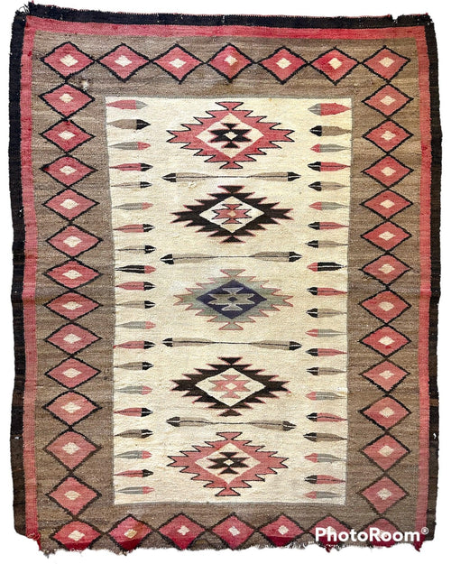 Antique 1880’s Navajo Rug 4’ x 5’ - Nuvé