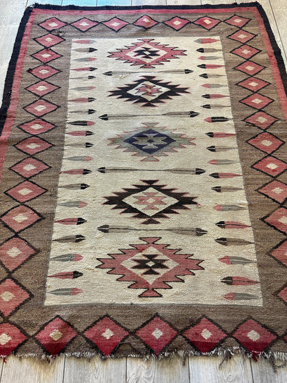 Antique 1880’s Navajo Rug 4’ x 5’ - Nuvé
