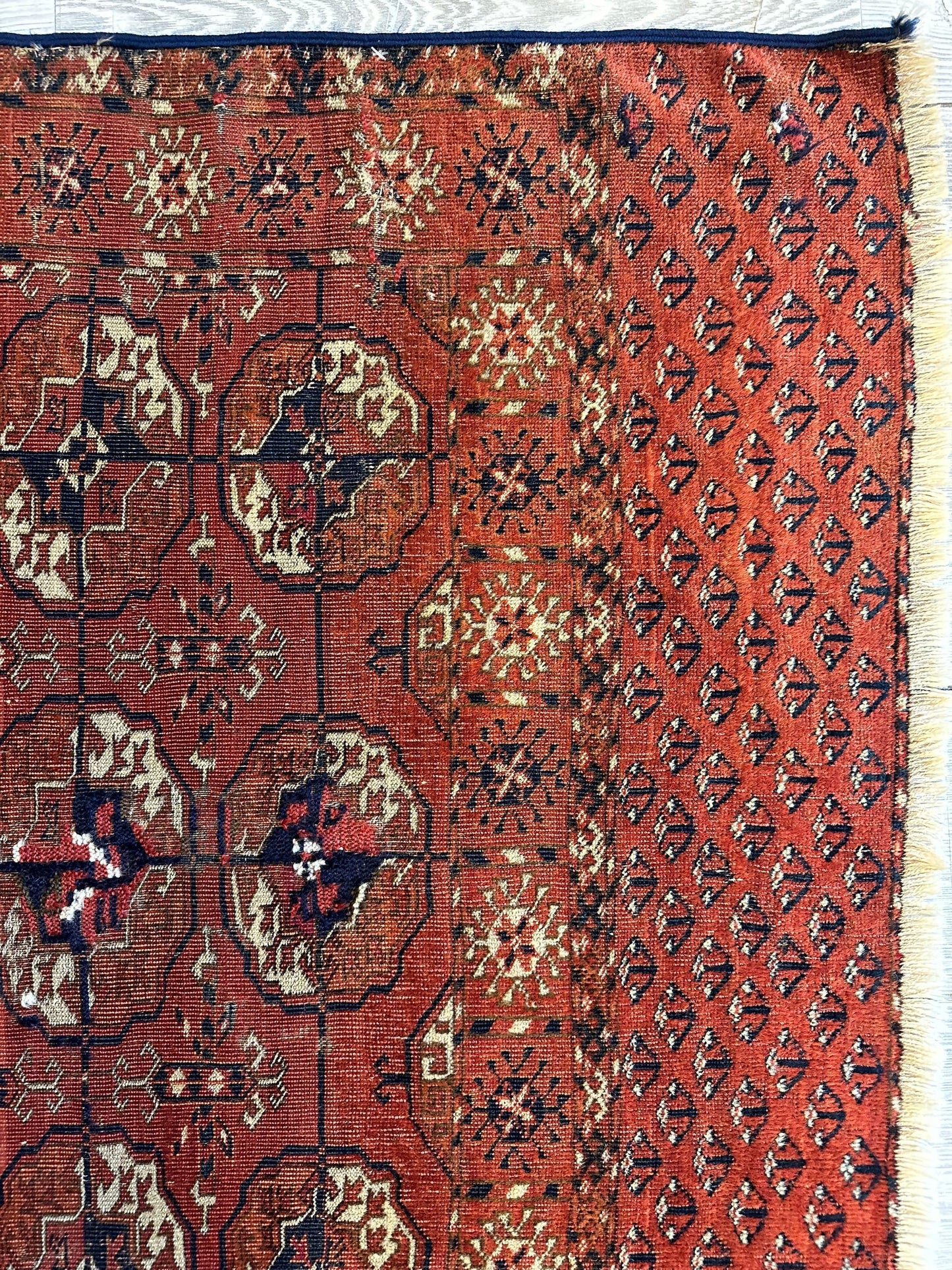 Antique 1880’s Tribal Turkoman Tekke Wedding Rug 3’4” x 4’1” - Nuvé