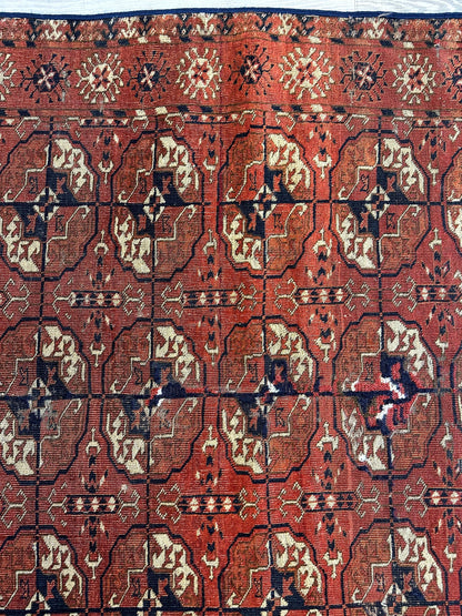 Antique 1880’s Tribal Turkoman Tekke Wedding Rug 3’4” x 4’1” - Nuvé