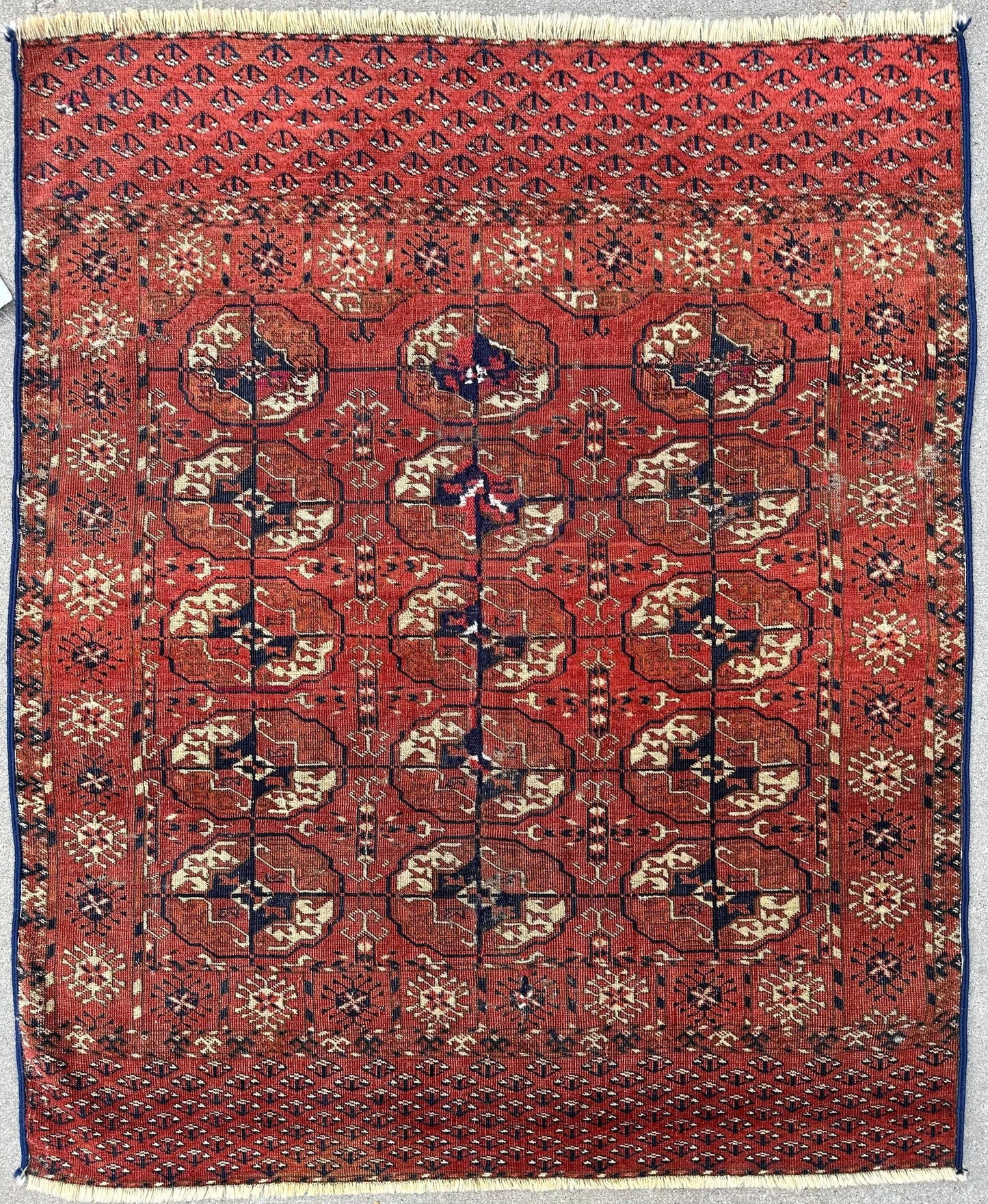 Antique 1880’s Tribal Turkoman Tekke Wedding Rug 3’4” x 4’1” - Nuvé