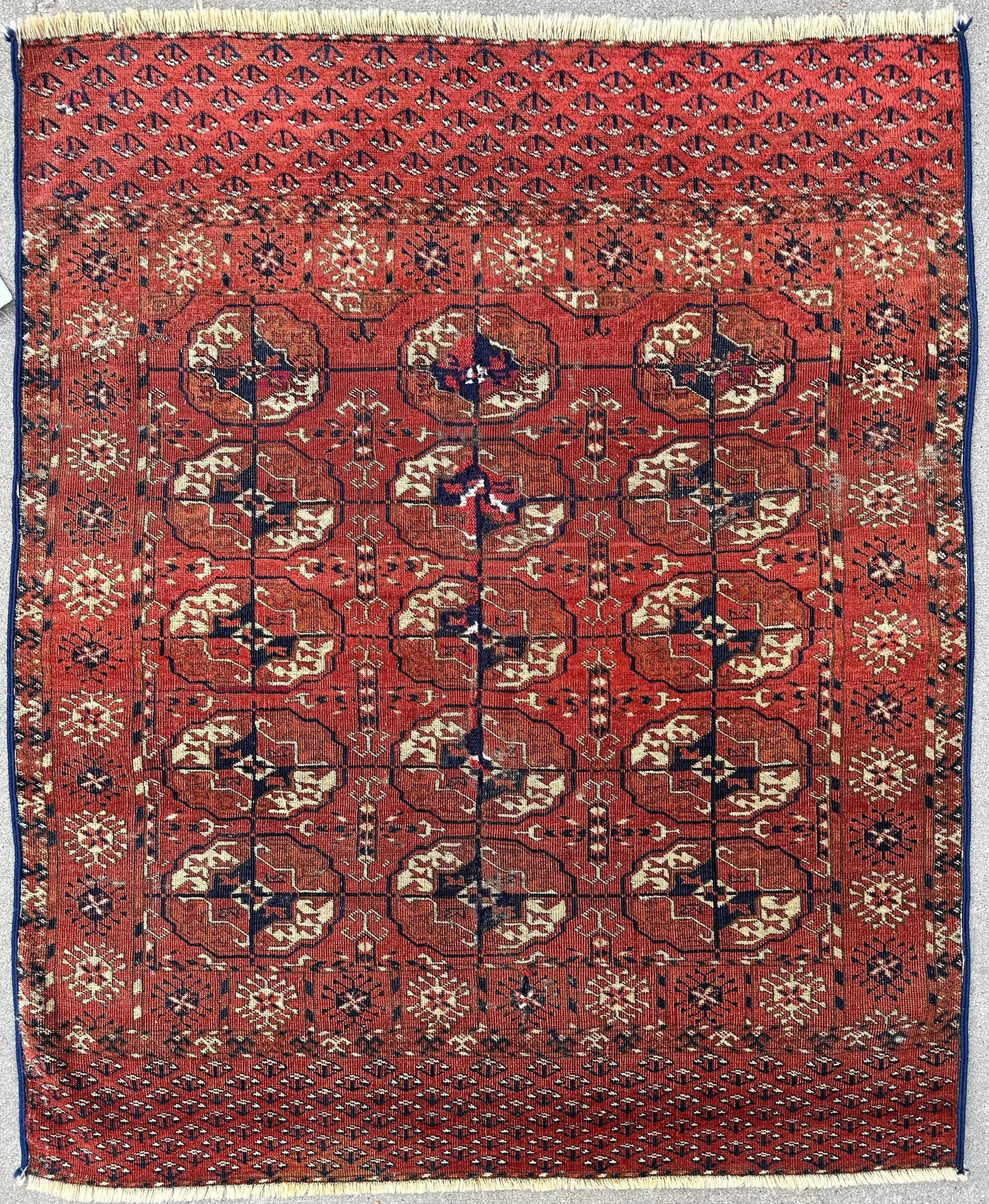 Antique 1880’s Tribal Turkoman Tekke Wedding Rug 3’4” x 4’1” - Nuvé