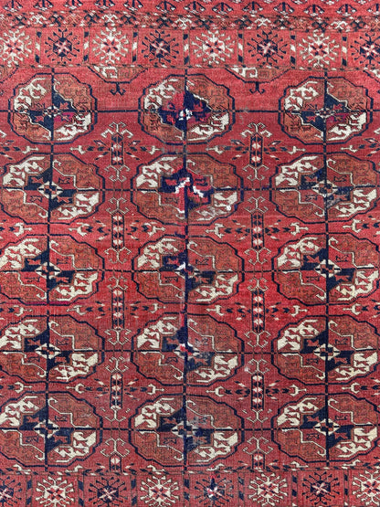 Antique 1880’s Tribal Turkoman Tekke Wedding Rug 3’4” x 4’1” - Nuvé