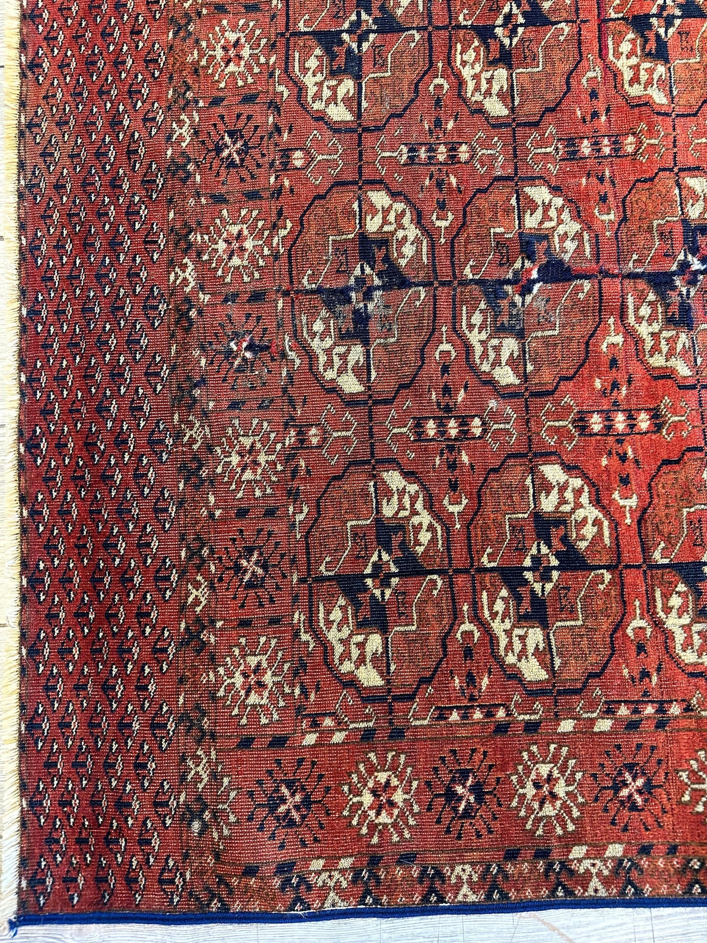 Antique 1880’s Tribal Turkoman Tekke Wedding Rug 3’4” x 4’1” - Nuvé