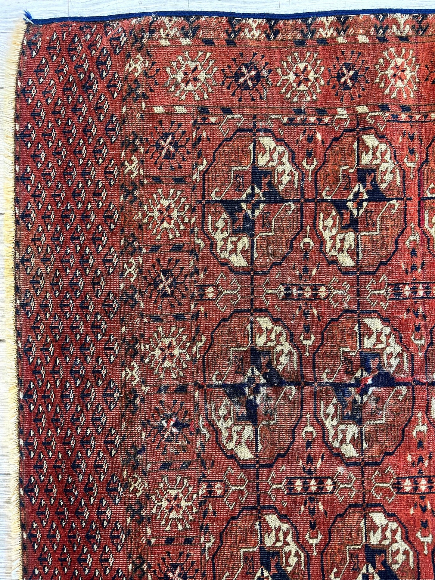 Antique 1880’s Tribal Turkoman Tekke Wedding Rug 3’4” x 4’1” - Nuvé