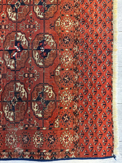 Antique 1880’s Tribal Turkoman Tekke Wedding Rug 3’4” x 4’1” - Nuvé
